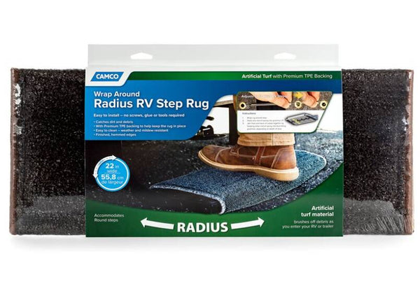 Camco Premium Radius Turf Step Rug, 22" Wide, Brown  • 42949