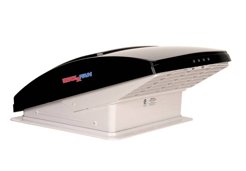 Maxxair MaxxFan Deluxe 14" x 14" Roof Vent with Smoke Manual Lid & 4-Speed Fan  • 00-06401K