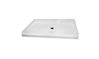 Specialty Recreation White Plastic Rectangular Shower Pan with Center Drain Hole, 32"L x 24"W  • SP2432WC