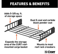 Curt 21" X 37" Black Steel Roof Rack Cargo Carrier Extension  • 18117
