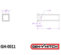 Gen-Y Hitch Weld-On Receiver Tube 3" X 3" X 12"  • GH-0011
