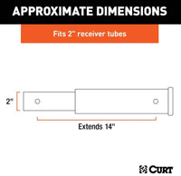 Curt 14" Receiver Tube Extender, 2" Shank, 3.500 LBS  • 45795