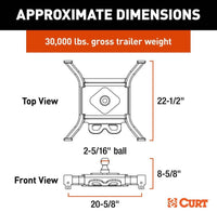 Curt Spyder 5th Wheel Rail Gooseneck Hitch with 2-5/16" Ball, 30K  • 16090