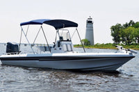 Carver 6' L x 79"-84" W x 46" H Captain Navy Sunbrella Acrylic Round Tube 3-Bow Ready to Assemble Bimini Top Kit  • A4681UB-5