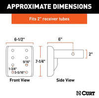 Curt Adjustable Pintle Mount, 2" Shank, 17K, 7-1/4" High, 6" Long  • 48343