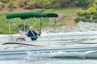 Carver Forest Green Sunbrella Acrylic Square Tube 4-Bow Standard Pontoon Bimini Top with Storage Boot, 8' L x 96"-102" W  • 510A-15