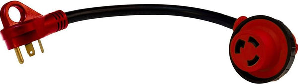 Valterra Mighty Cord 90° LED 30AM-30AF Adapter Cord - 12" - Red  • A10-3030D90