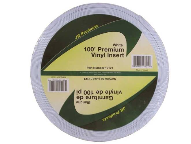 JR Products Premium Vinyl Insert - 100' x 1" - White  • 10121