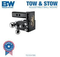 B&W Tow & Stow Adjustable Tri-Ball Mount - Browning - 2" Receiver - 1 7/8", 2", 2 5/16" Ball - 3" Drop  • TS10047BB