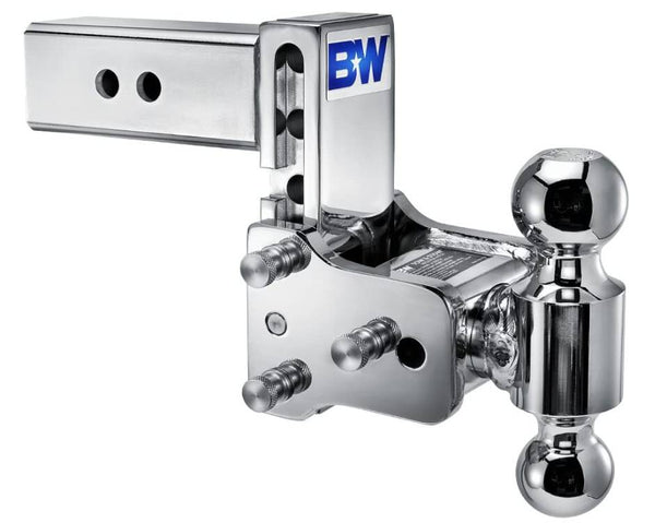 B&W  Tow & Stow Adjustable Dual-Ball Mount - Chrome - 2.5" Receiver - 2", 2 5/16" Ball - 5" Drop  • TS20037C