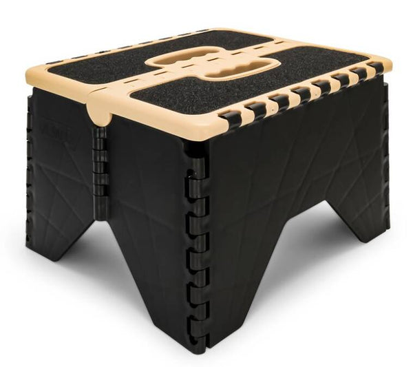 Camco Plastic Folding Step Stool, Non-Skid, Khaki/Black  • 43638