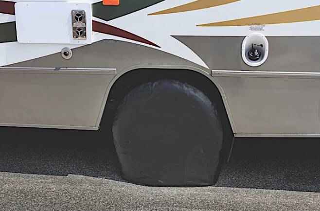 Camco Wheel & Tire Protector Covers - 24-26",Black Vinyl, Set  • 45246
