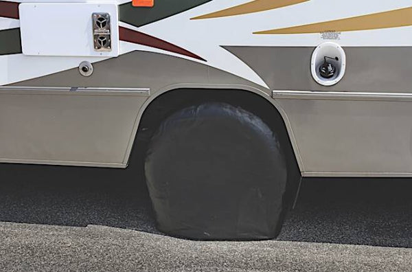 Camco Wheel & Tire Protector Covers - 24-26",Black Vinyl, Set  • 45246