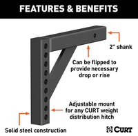 Curt Weight Distribution Shank 2" Shank, 6" Drop, 10-1/4" Rise  • 17121