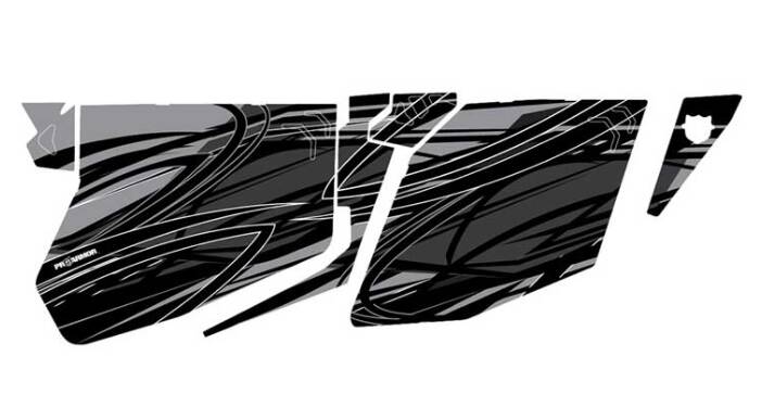 Pro Armor 2017 RZR XP 1000 Traditional Half Door Titanium Matte Metallic Graphics Kit  • P175G501TMM