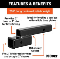 Curt Receiver Hitch Adapter 2" Shank, 2" Drop, 7,500 LBs  • 45797