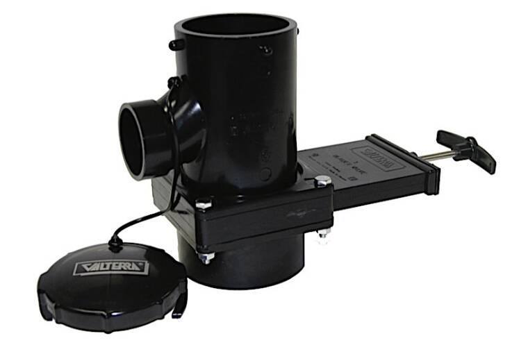 Valterra San Tee Rotating Waste Valve 3" Hub x 1-1/2" Hub x 3" Bayonet with Cap  • T11