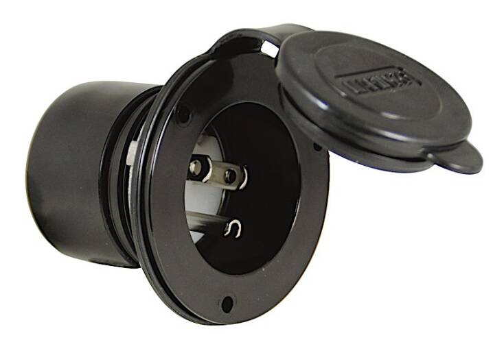 ParkPower 15 Amp 125V Straight Blade Power Inlet Black  • 150BBI.RV