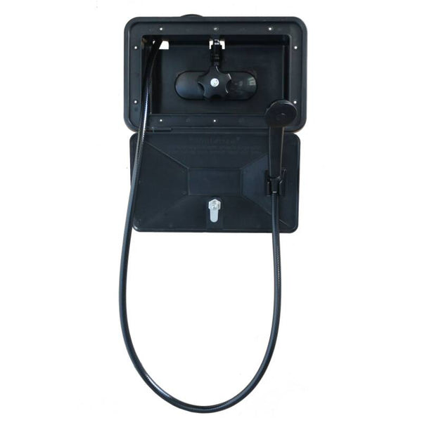 Empire Faucets Black RV Single Lever Shower Box with Hose & Head  • SHWRBOX-1-BLK