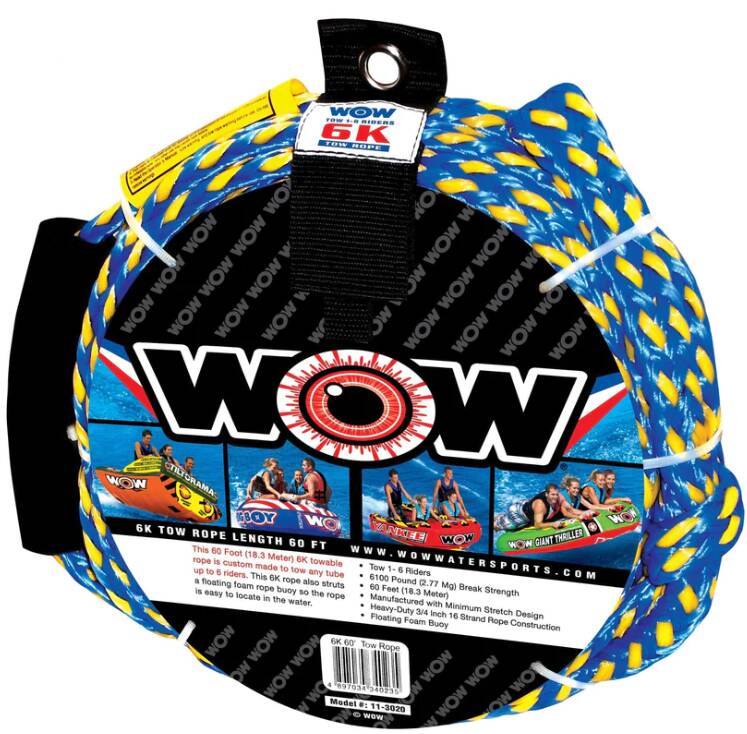 WOW Watersports 6K Tow Rope - 60 ft. x 3/4 in.  • 11-3020
