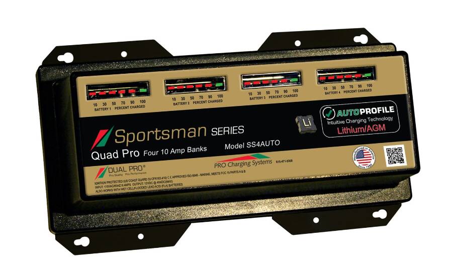 Dual Pro Sportsman Series AutoProfile 40A 4-Bank Battery Charger  • SS4AUTO