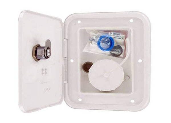 Valterra White Gravity Water Hatch with Key Lock Door, 6-1/2" H x 6" W  • A01-2002VP