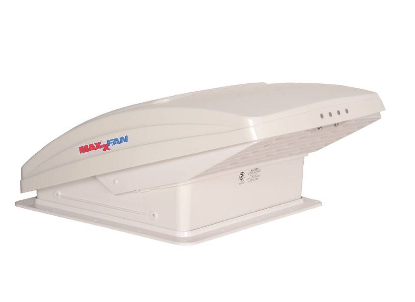 MaxxAir MaxxFan Deluxe 14" x 14" Roof Vent with White Manual Lid & 4-Speed Fan  • 00-05301K