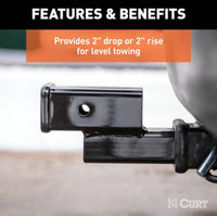 Curt Receiver Hitch Adapter 2" Shank, 2" Drop, 7,500 LBs  • 45797
