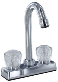 Valterra 4" Kitchen RV Faucet, 6" Bar Spout, Chrome with Clear Acrylic Knob Handles  • PF211310