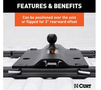 Curt Bent Plate 5th Wheel Rail Gooseneck Hitch w/ 2-5/16" Ball, 25K, 3" Offset  • 16055