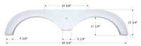 Icon FS1702 69-3/4"L x 15-3/4"H (11-1/4" Arch Heigh) Polar White Tandem Fender Skirt for Jayco Jayco Designer Model  • 01702