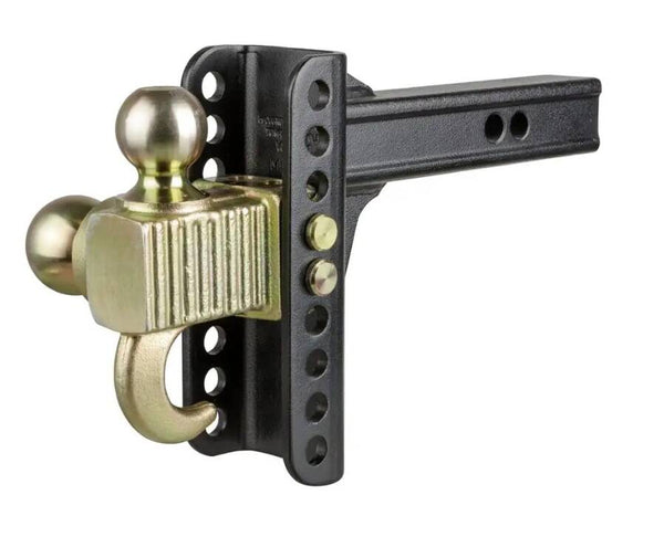 Curt Adjustable Channel Mount w/ Hook & Step Dual Ball, 2" Shank, 6" Drop, 14K  • 45904