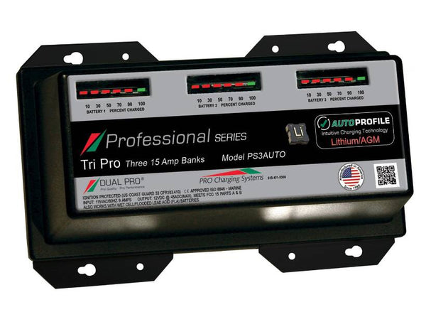 Dual Pro Professional Series AutoProfile 45A 3-Bank Battery Charger  • PS3AUTO