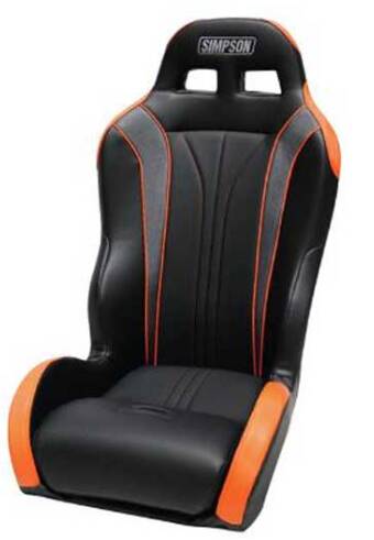 Simpson Racing Vortex UTV Front Seat, Black/Orange  • 101-308W