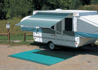 Carefree RV Awning Vinyl Fabric 13'-2" - Teal Dune Stripe With White Weatherguard  • JU148C00