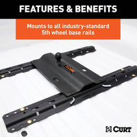 Curt Bent Plate 5th Wheel Rail Gooseneck Hitch w/ 2-5/16" Ball, 25K, 3" Offset  • 16055