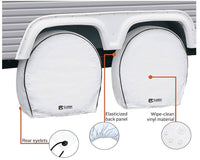 Classic Accessories Deluxe RV Wheel Cover Set, 33"-36" Wheel Diameter, 9" Tire Width, White, Set of 4  • 80-224-182302-00