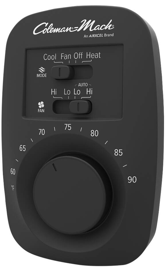 Coleman-Mach Single Stage Heat/Cool Analog Wall Thermostat, Black  • 9420-351