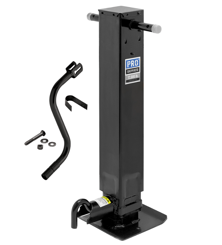 Pro Series Square Trailer Jack, No Mount, 12,000 lbs. Support Capacity, Sidewind, Weld-On, 12-1/2 Inch Travel  • 1400980376