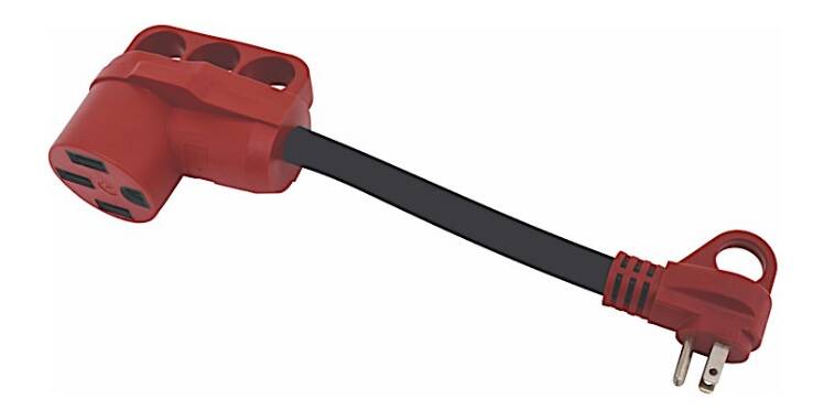 Valterra Mighty Cordâ„¢ 12" Dogbone Power Adapter with Handle Grip, 15A Male x 50A Female  • A10-1550