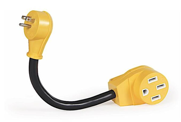 Camco Power Grip Dogbone Electrical Adapter - 15 Amp Male To 50 Amp Female - 12"  • 55168