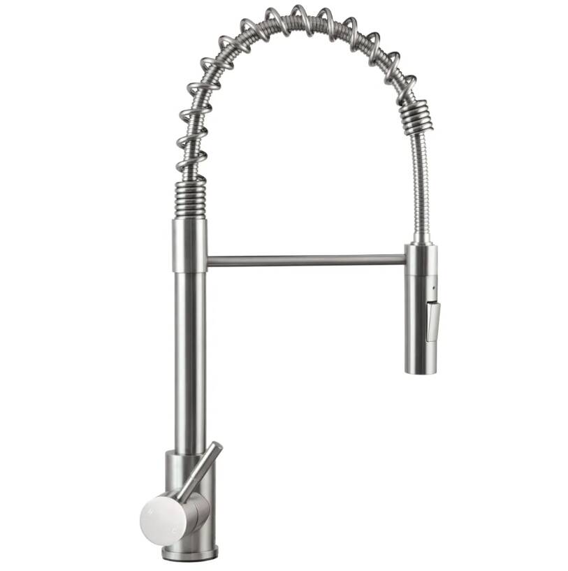 Lippert Flow Max Coiled Pull-Down RV Kitchen Faucet - Stainless Steel  • 719323