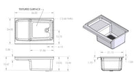 Specialty Recreation Parchment Plastic Rectangular Step Bath Tub with Right Hand Drain, 36"L x 24"W  • ST2436PR