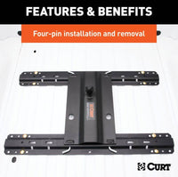 Curt Bent Plate 5th Wheel Rail Gooseneck Hitch w/ 2-5/16" Ball, 25K, 3" Offset  • 16055