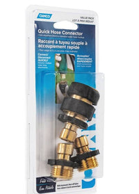 Camco Brass Quick Hose Connect (3/4" MPT x 3/4" FPT)  • 20136