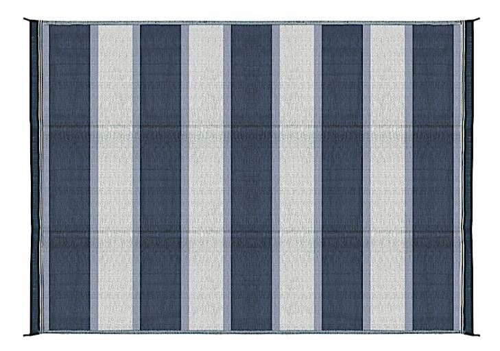 Camco Open Air Reversible Outdoor Mat - 6' x 9' Blue Stripe  • 42871