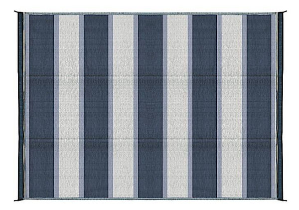 Camco Open Air Reversible Outdoor Mat - 6' x 9' Blue Stripe  • 42871