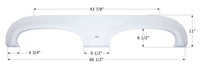 Icon FS1727 66-1/2"L x 11"H (6-1/2" Arch Heigh) Polar White Tandem Fender Skirt for Keystone Hideout/Hornet Model  • 01727