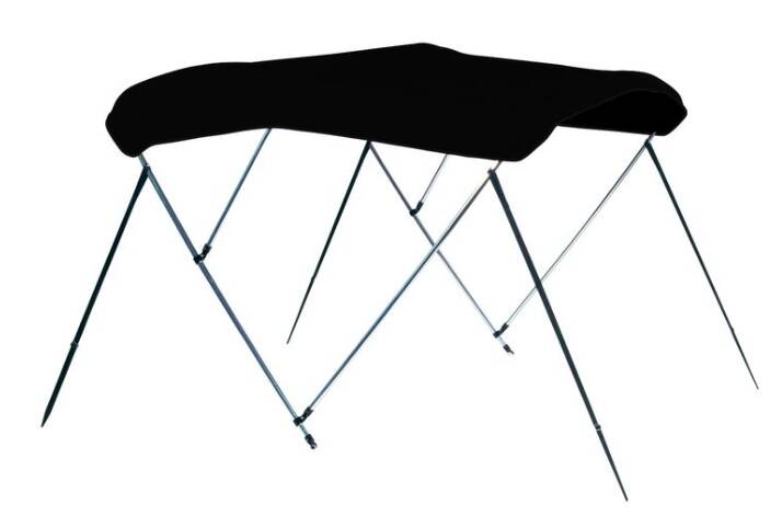 Carver Jet Black Sunbrella Acrylic 3-Bow Ready to Assemble Bimini Canvas with Storage Boot, 6' L x 67"-72" W  • 402A-02