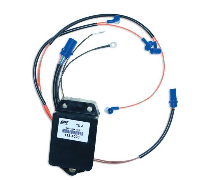 CDI Power Pack, 1989 To 1998 (85/ 88/ 90/ 100/ 110/ 112 And 115 HP) Cross Flow Johnson/ Evinrude Outboard  • 113-4028